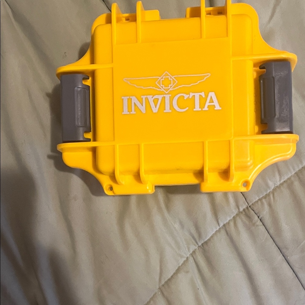 Invicta Yellow Watch Protective Case with Gray Latches